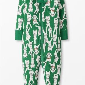NWT Hanna Andersson Green Bunny Onesie 0-3 months